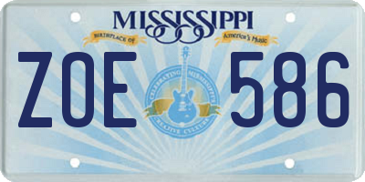 MS license plate ZOE586