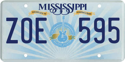 MS license plate ZOE595