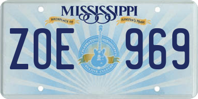 MS license plate ZOE969