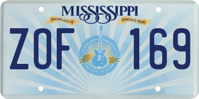 MS license plate ZOF169