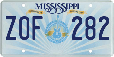 MS license plate ZOF282