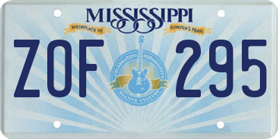 MS license plate ZOF295