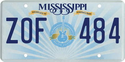 MS license plate ZOF484