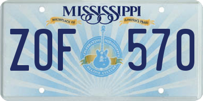 MS license plate ZOF570