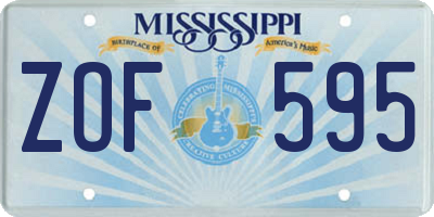MS license plate ZOF595