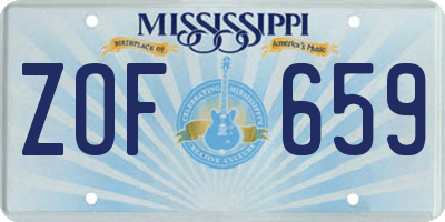 MS license plate ZOF659