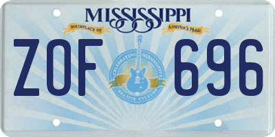MS license plate ZOF696