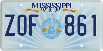 MS license plate ZOF861