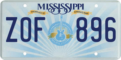 MS license plate ZOF896