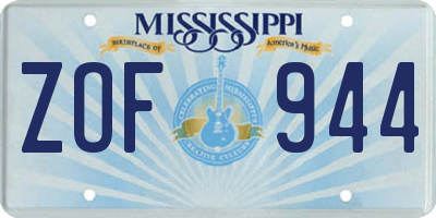 MS license plate ZOF944