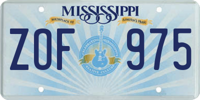 MS license plate ZOF975