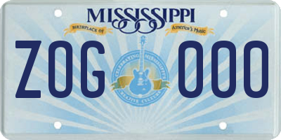 MS license plate ZOG000