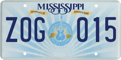 MS license plate ZOG015