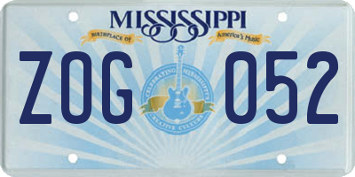MS license plate ZOG052