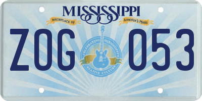 MS license plate ZOG053