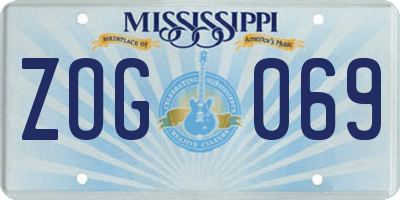MS license plate ZOG069