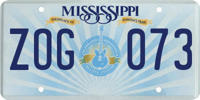 MS license plate ZOG073
