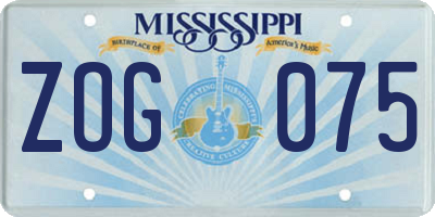 MS license plate ZOG075