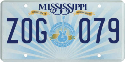 MS license plate ZOG079