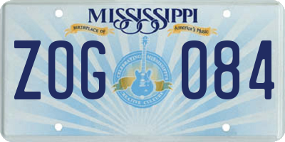 MS license plate ZOG084