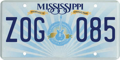 MS license plate ZOG085