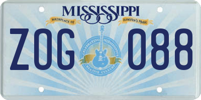 MS license plate ZOG088