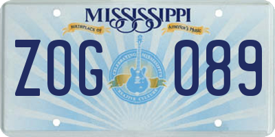 MS license plate ZOG089