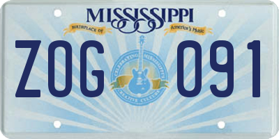 MS license plate ZOG091