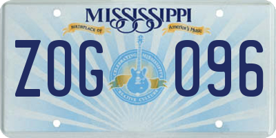 MS license plate ZOG096