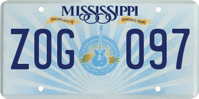 MS license plate ZOG097
