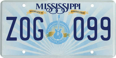 MS license plate ZOG099