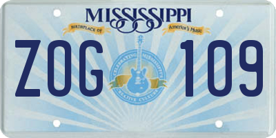 MS license plate ZOG109