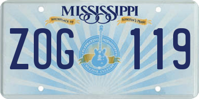 MS license plate ZOG119