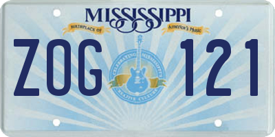 MS license plate ZOG121