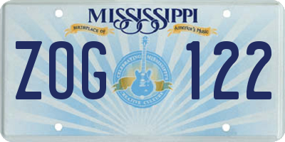 MS license plate ZOG122
