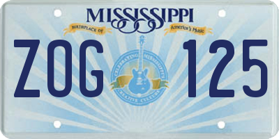 MS license plate ZOG125