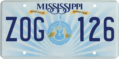 MS license plate ZOG126