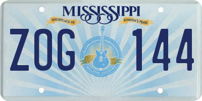 MS license plate ZOG144