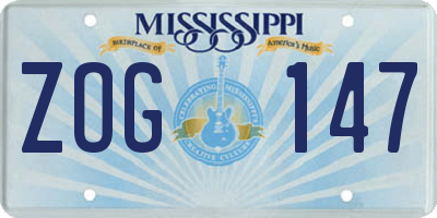MS license plate ZOG147