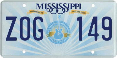 MS license plate ZOG149