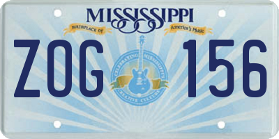 MS license plate ZOG156