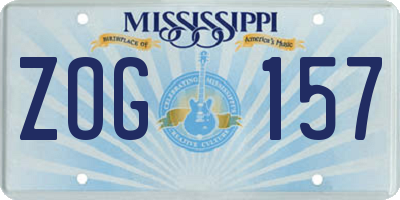 MS license plate ZOG157