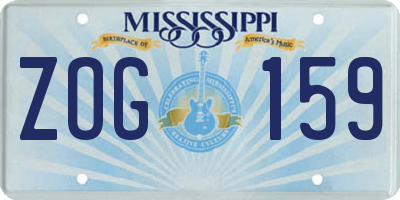 MS license plate ZOG159