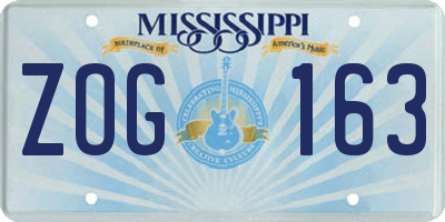 MS license plate ZOG163