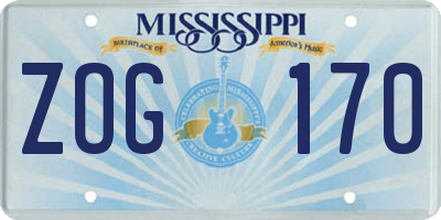 MS license plate ZOG170