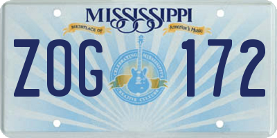 MS license plate ZOG172