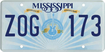 MS license plate ZOG173