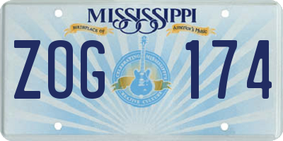 MS license plate ZOG174