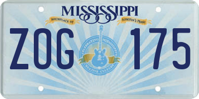 MS license plate ZOG175