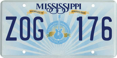 MS license plate ZOG176